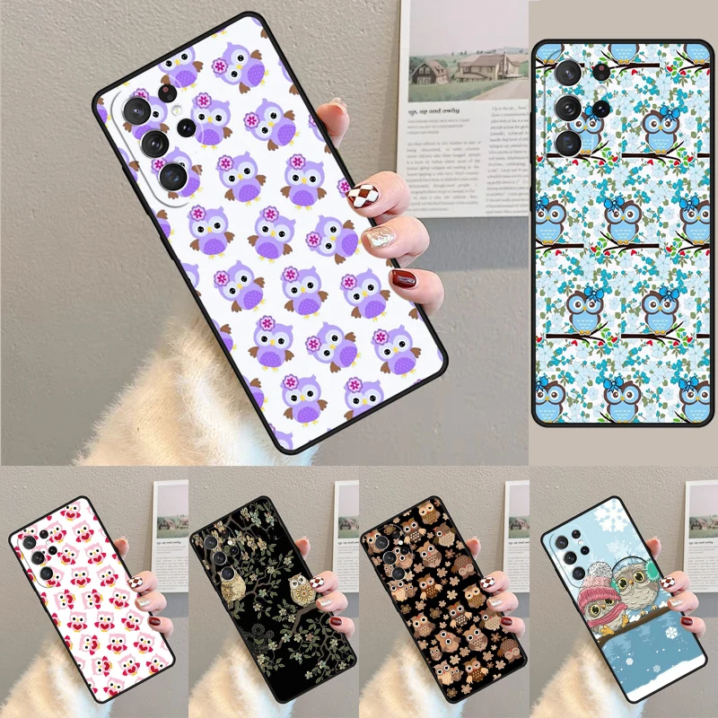 Cute Cartoon Owl Phone Case for Samsung Galaxy note 10 pro S26 Ultra S23 S24 FE S25 S21 S22 PLUS shockproof Cove