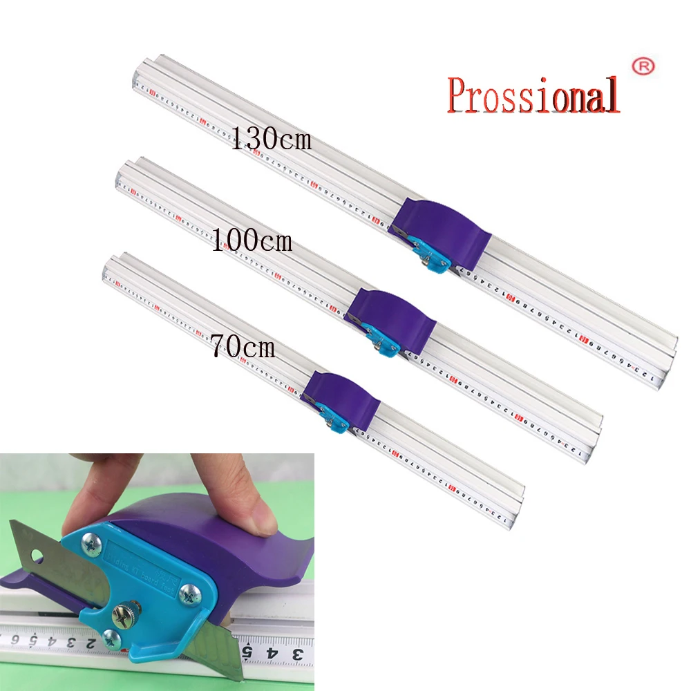 70-130CM For Kt Board Pvc Board Manual Cutting Ruler Aluminum Anti-Skid Cutting Positioning Track Ruler Woodworking DIY Tool