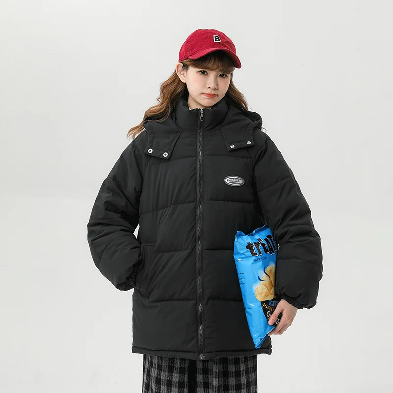 

New INS Autumn/Winter Short Women's Hooded Thickened Cotton Suit Korean Loose Academy Style Bread Coat