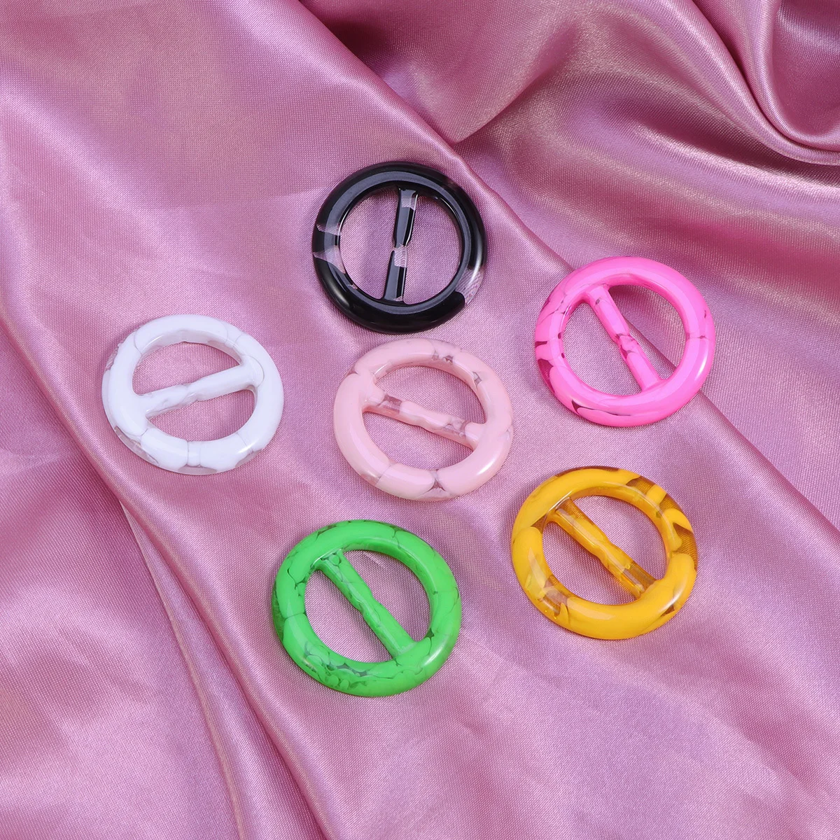 6 قطعة مقاطع تي شيرت مستديرة الملابس الزاوية معقود أبازيم وشاح أنيق كليب خواتم الصيف زي الديكور مشبك الموضة