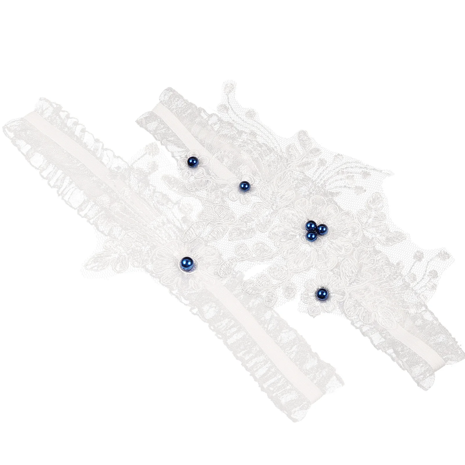 

1Pair Wedding Lace Garter Pearl Elastic Bowknot Thigh Ring Bridal Leg Decoration Delicate Comfortable Thigh Ornament