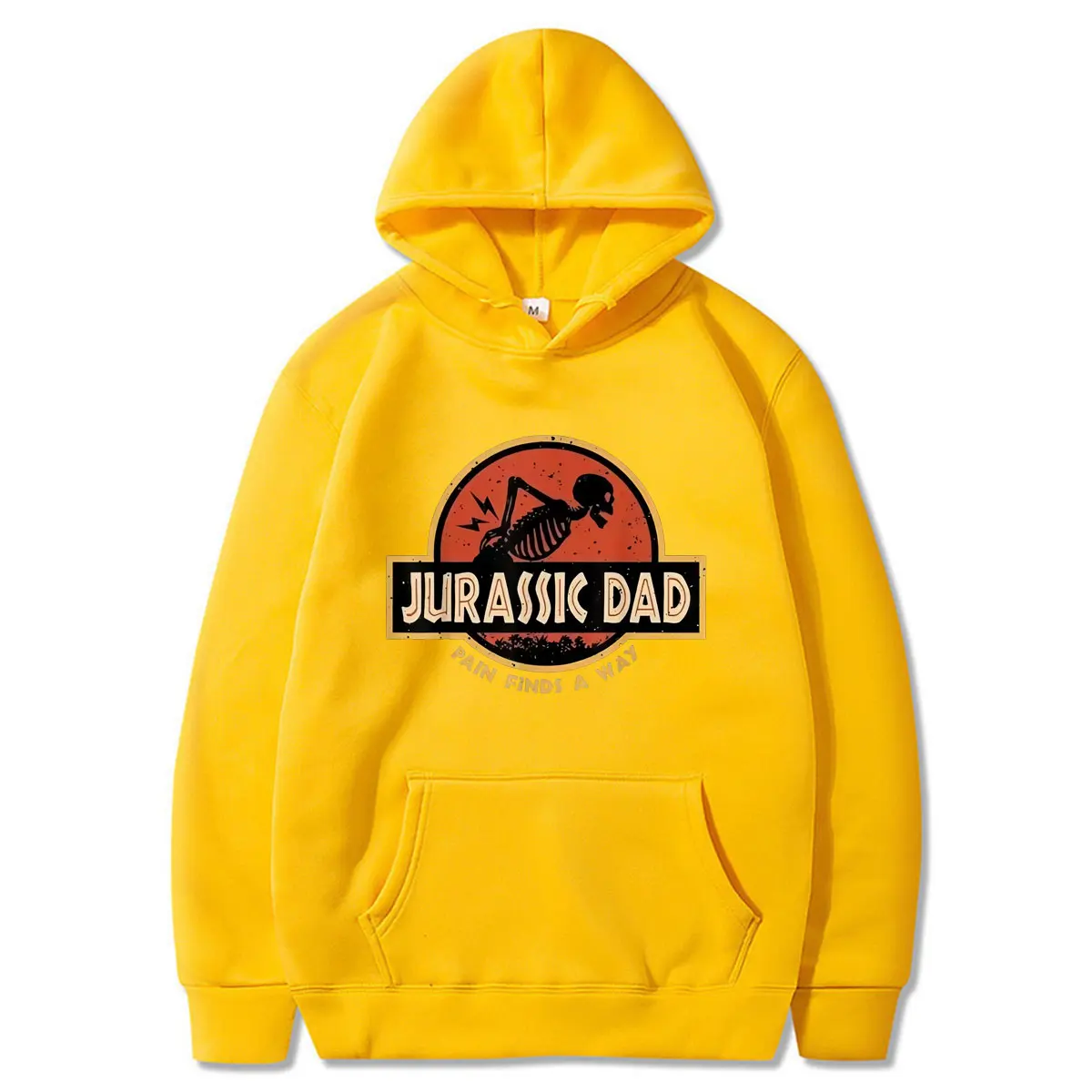 Jurassic Dad Pain Finds A Way Funny Sarcastic Skeleton Meme Hoodies Men's Women Clothing Winter Oversized Long Sleeve Streetwear