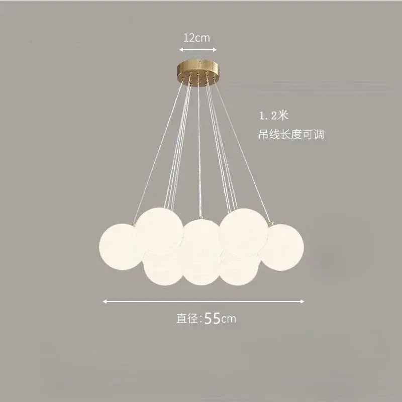 Moderne LED-kroonluchters Melkwit Glazen Bol Hanglampen Woonkamer Keuken Restaurant Hotel Glans E27 Home Verlichting Decor