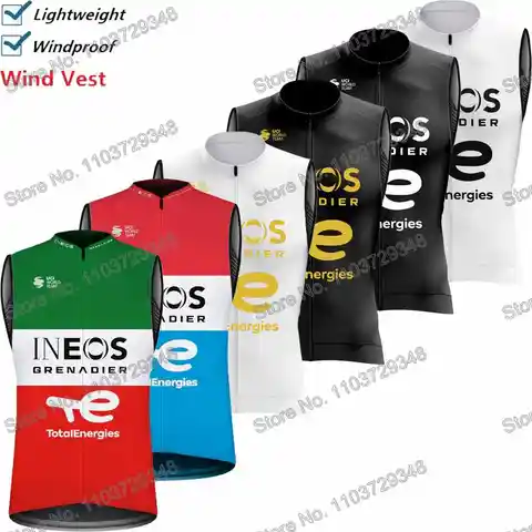 Ineos Grenadier 2025 Bisiklet Yeleği Beyaz Altın Rüzgarlık Erkekler Rüzgar Yeleği İtalya Lüksemburg Yaz Yol Bisikleti Forması MTB Ceket