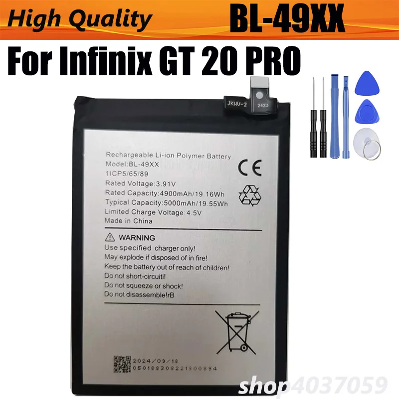 Original Battery 5000mAh BL-49XX For Infinix GT 20 PRO BL-49XX Mobile Phone Batteries Bateria + Tools