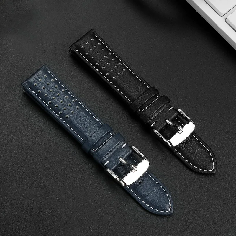 Genuine leather bracelet for Omega Super Series 311.32.40 Panda Eye ck2998 Super Lunar Leather Watch Band 19mm watch strap chain