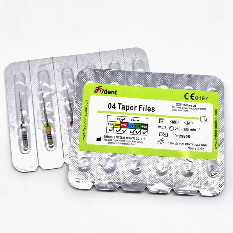 ملفات الأسنان 04 مستدقة محرك عالمي لقناة الجذر يستخدم ملف دوار قناة الجذر الندية Niti أداة طبيب الأسنان المواد #1