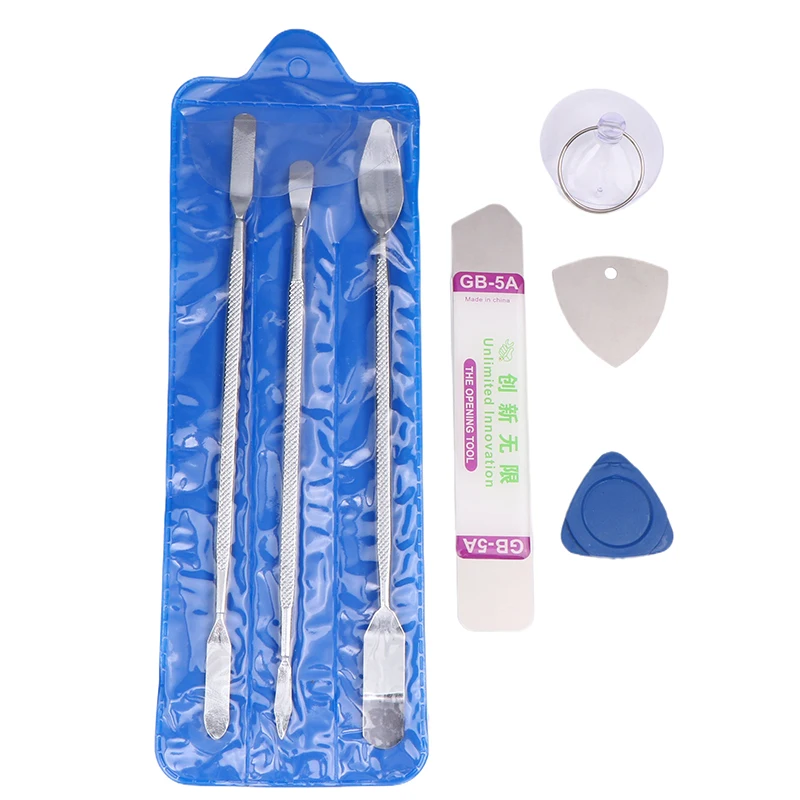 7 Pcs Metal Spudger Kit Universal Cell Phone Repair Opening Tool Mobile Phone Disassemble Crowbar Steel Pry Phone Hand Tool Set