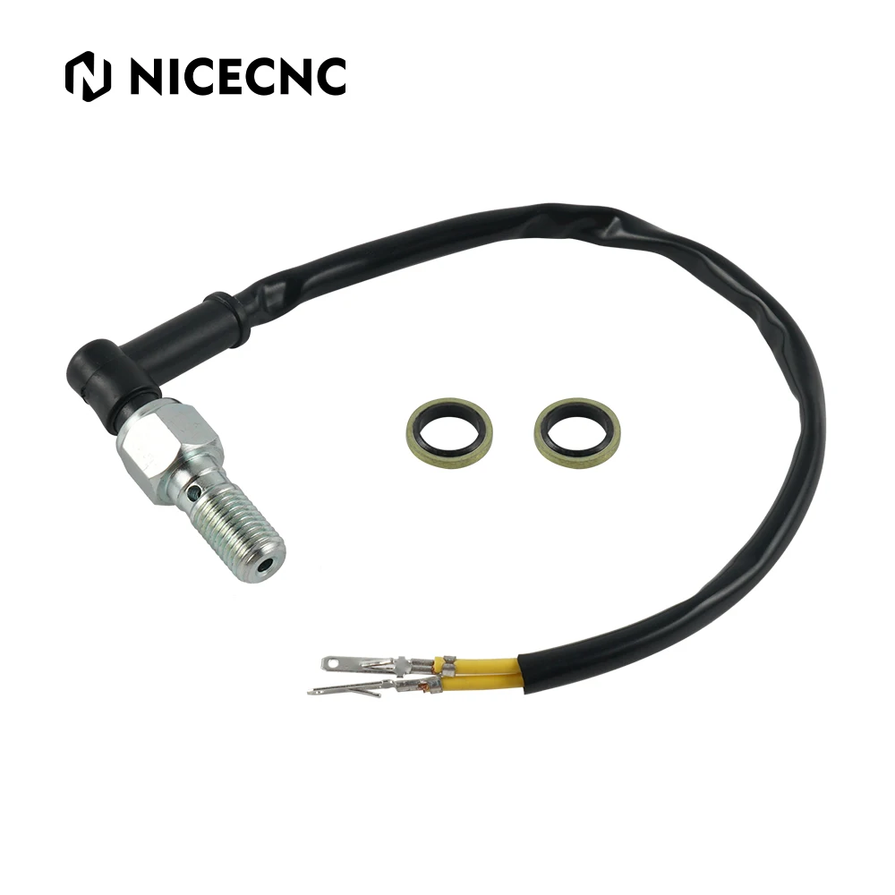 NICECNC Universal Hydraulic Brake Light Switch Banjo Bolt M10x1.00/M10x1.25 Pitch for Motorcycles