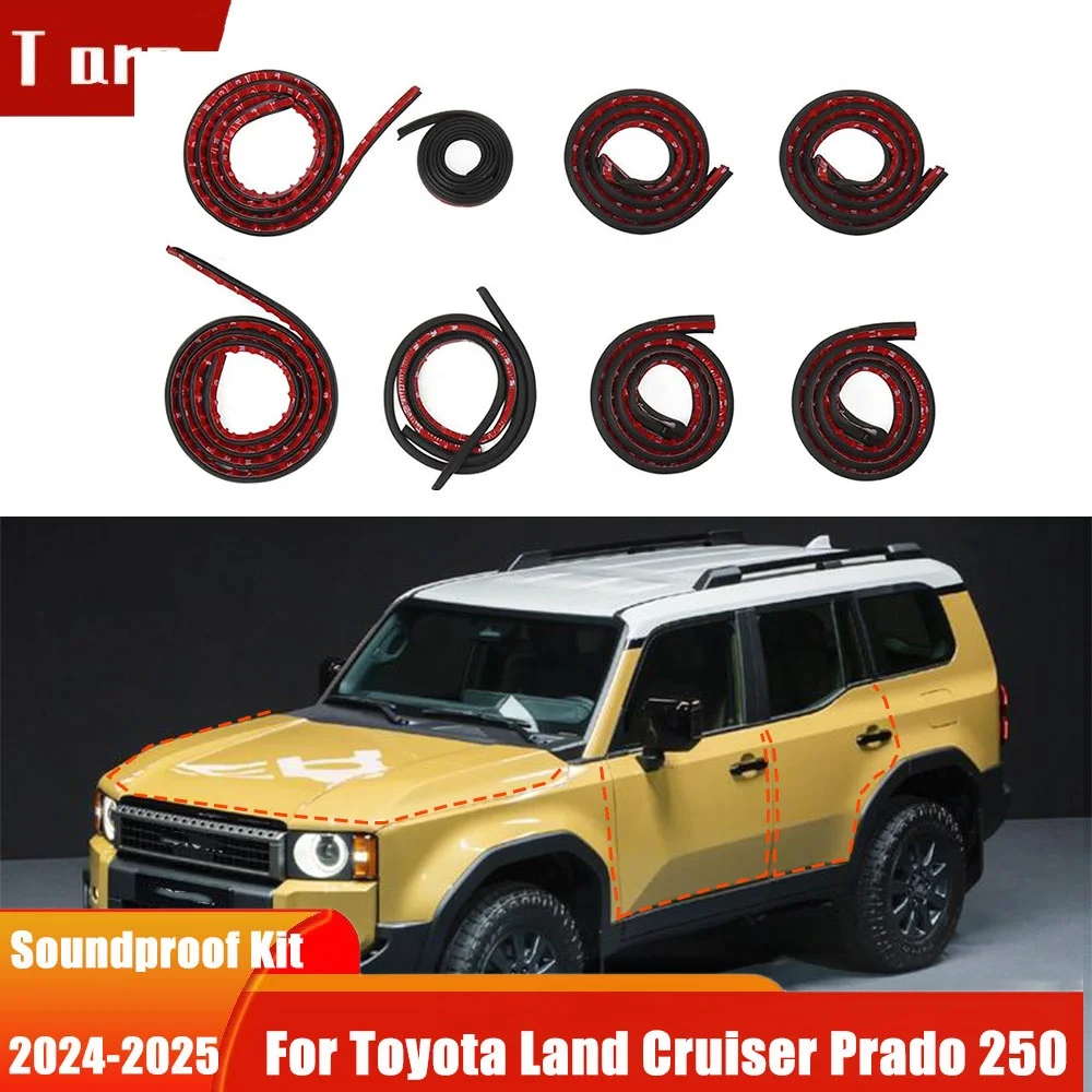 

For 2025 Toyota Land Cruiser Prado 250 Door Seal Strip Kit Rubber Noise Insulation Weather strip Trunk Hood Sunroof Trim Sealing