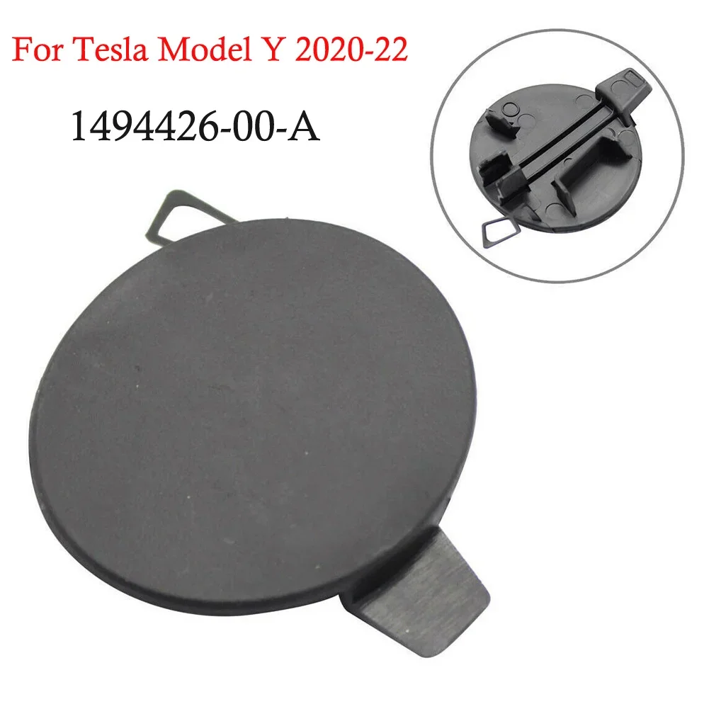 1x Auto Rear Bumper Trailer Tow Hook Cap Cover Eye Coupler Trailer Cover Cap Plug Fits For Tesla Model Y 2020-2022 1494426-00-A