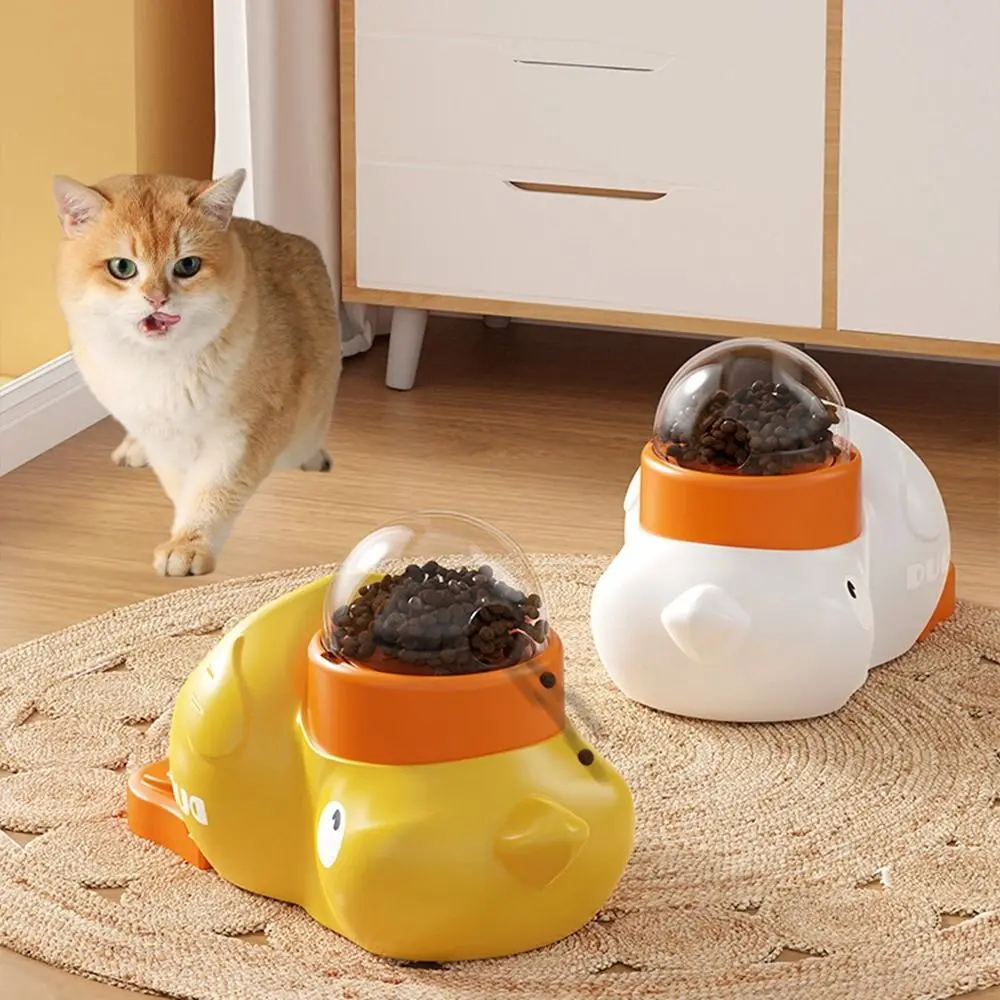

Cartoon Dog Automatic Feeder Press Interactive Pet Feeding Machine Duck Design Anti-slip Pet Slow Feeder