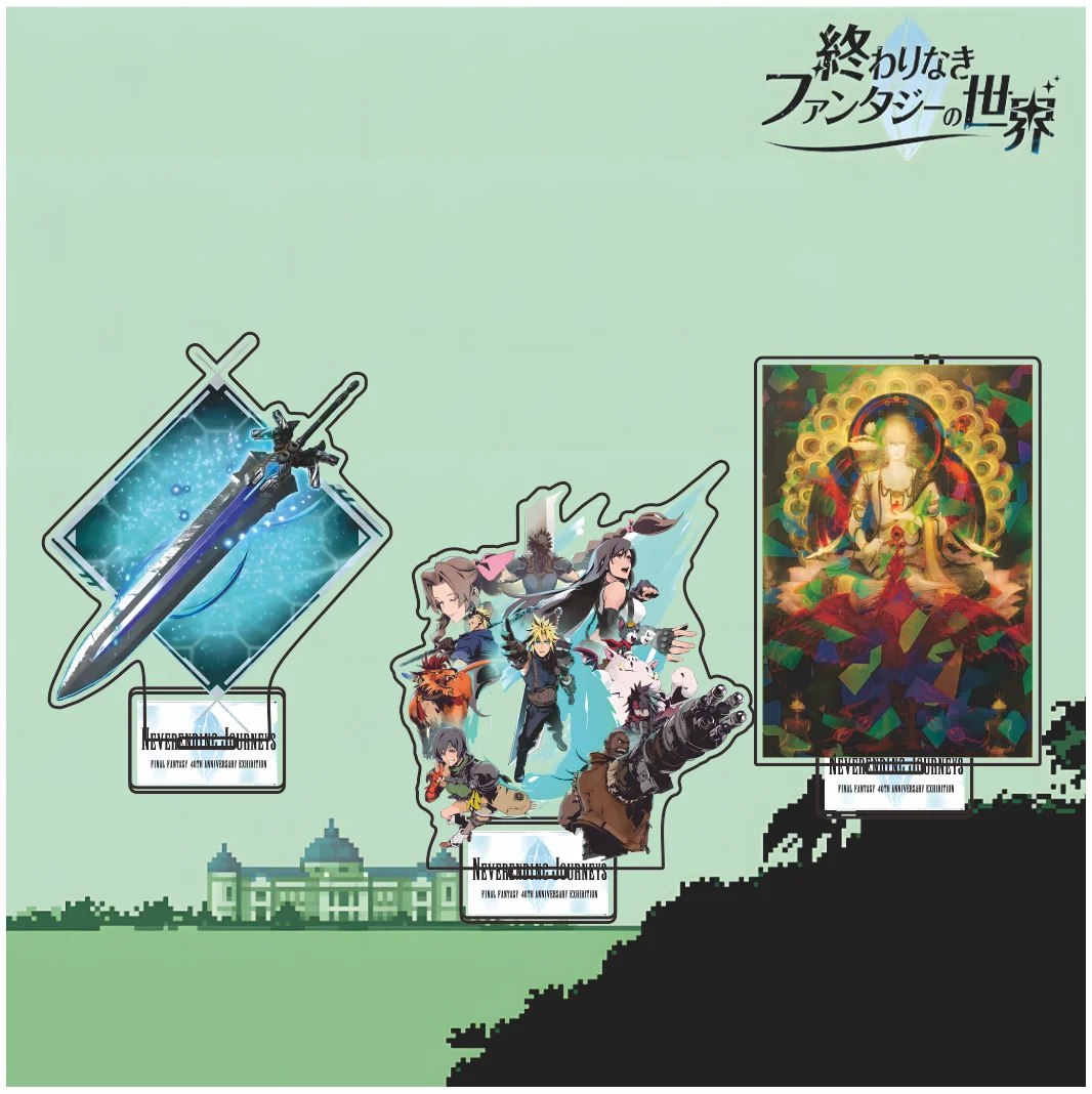 Final Fantasy VII Cloud Strife Acrylic Keychain Stand Game FF7 Desk Ornament Collectible Model for Fans Gift