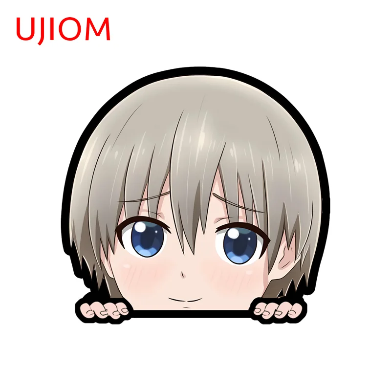 UJIOM Peeking Tsuki Uzaki Uzaki Hana Wall Sticker Waterproof Lovely Computer Case Decal Unique Creative Personality Decoration