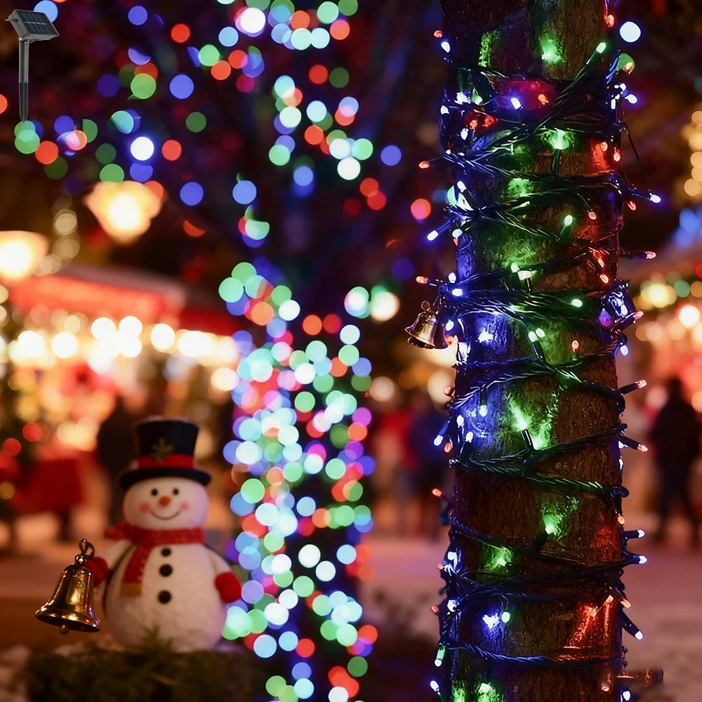 1 pc 5M 50 head solar Christmas light string LED holiday light atmosphere home decoration Christmas Day