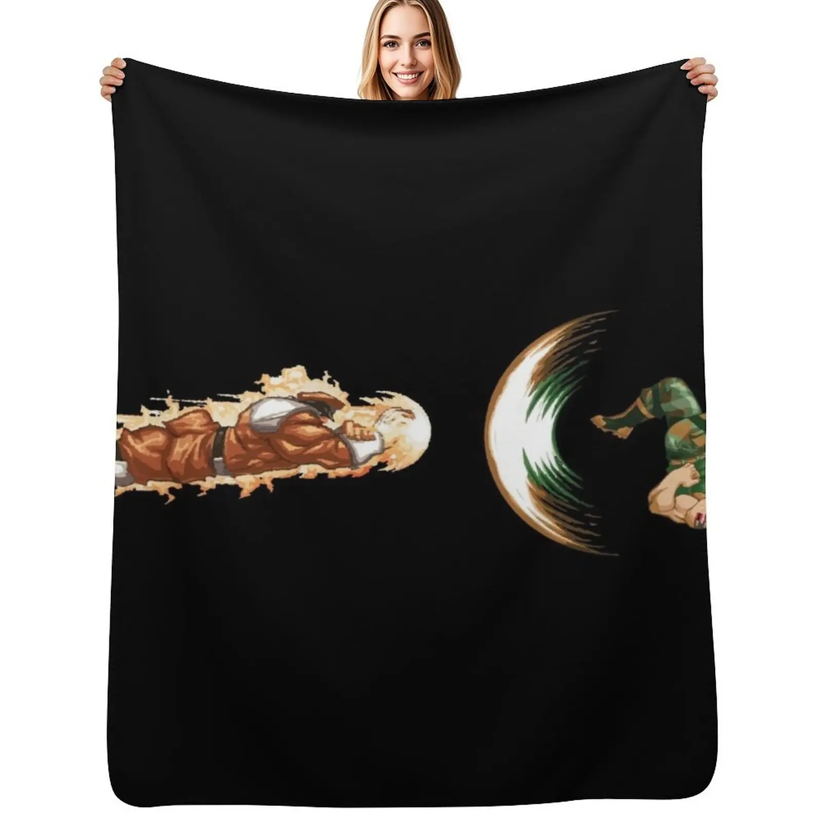 Bison vs guile Throw Blanket Decorative Soft Throw Blanket for Couch Sofa