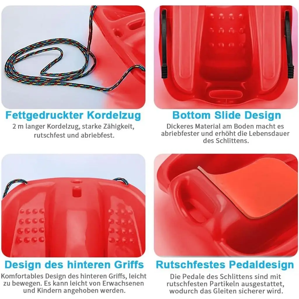 Heavy-Duty 1.3mm PVC Snow Sledge, Inflatable Tubing Sled, Crush-Proof, Tow-Rope, Winter Glider for Ski Resort Fun