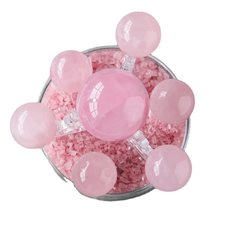 PYH natural powder crystal ball seven-star array ornament hibiscus stone wedding gift love gift home ornament