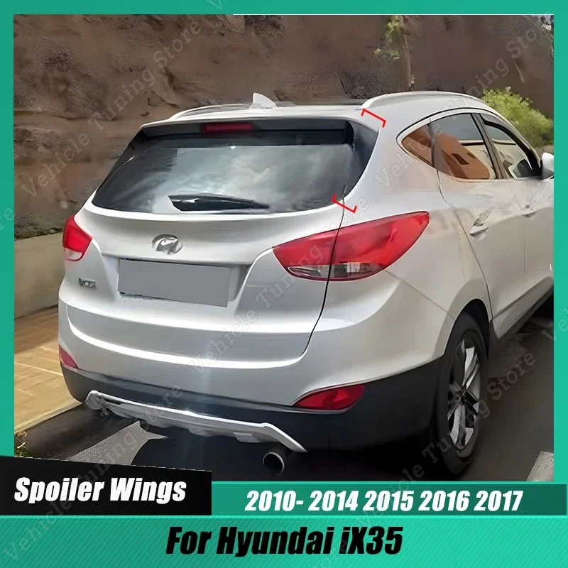 Car Rear Window Side Spoiler Wing Canard Splitter Trim For Hyundai iX35 2010-2015 2016 2017 Body Kit Accessories Gloss Black ABS