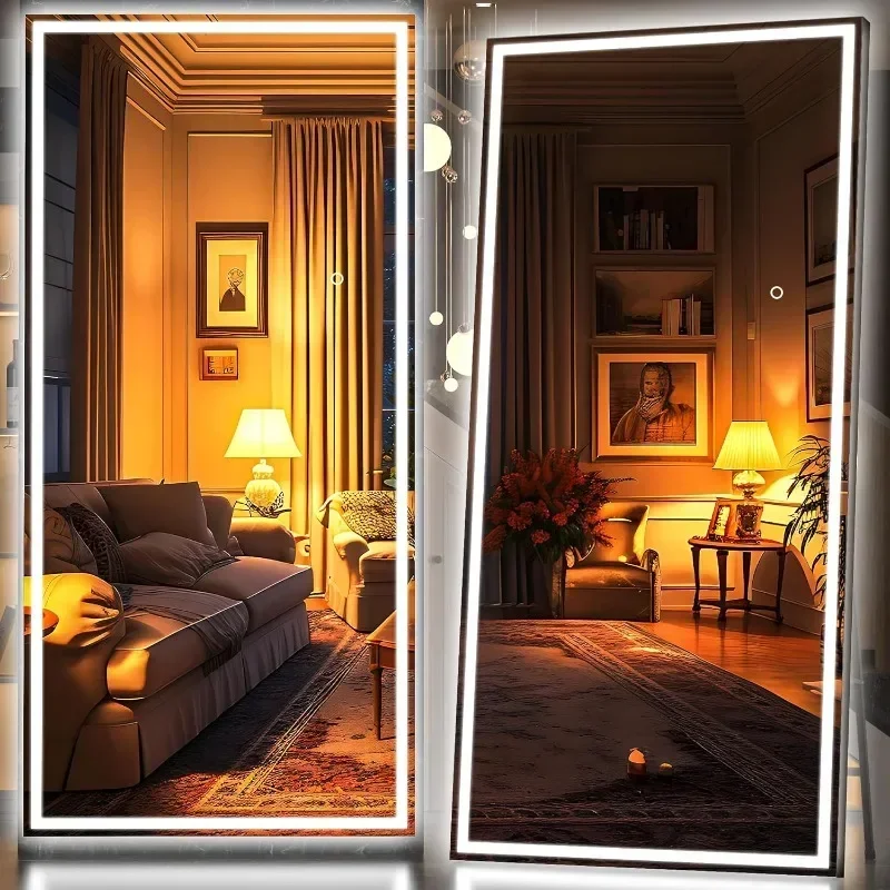 Para espelho de comprimento total de 95 "x 40" com luzes de comprimento total e 3 cores temperaturas e brilho ajustáveis