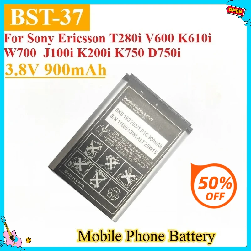 

Новый аккумулятор для телефона BST37 BST 37 BST-37 3,8 В 900 мАч для Sony Ericsson T280i V600 K610i W700 J100i K200i K750 D750i