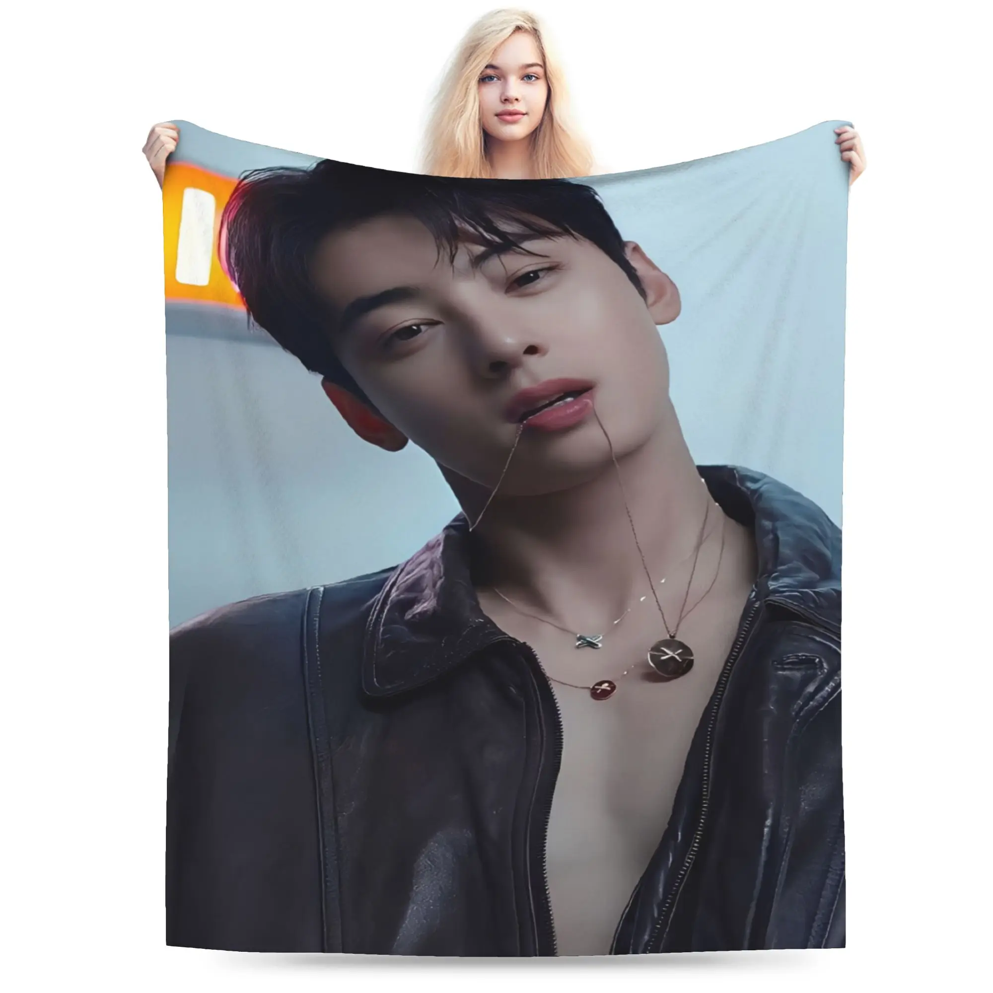 CHA EUN WOO kpop ASTRO idol Stuff Blanket Soft Fleece  Throw Blankets Comfortable Bedspread