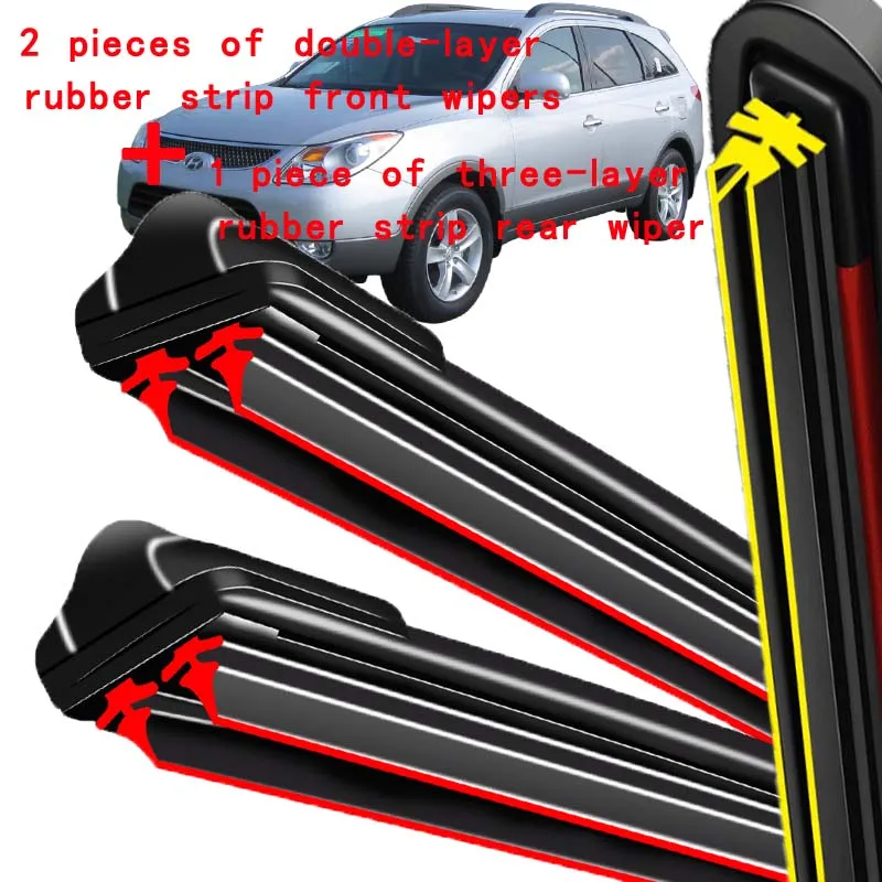 

For Hyundai Veracruz IX55 2006-2012 2007 2008 Wiper Front & Rear Wiper Blades Windshield Windscreen Window Brushes 24"+20"+14"