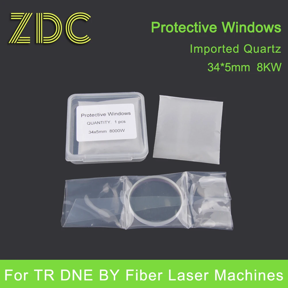 ZDC 10pcs/Lot Fiber Laser Protective Widndows/Lens 34*5mm 0-8000W For 1614767 / 1514767 Trmupf DNE BY Fiber Laser Machines