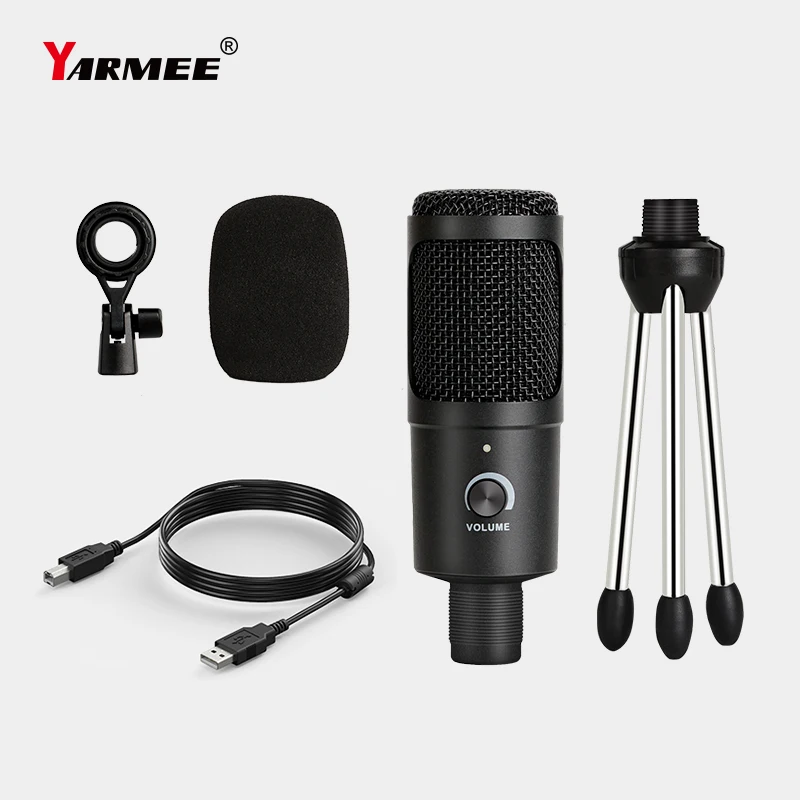 YARMEE USB Desktop Condenser Microphone 3.5mm Mic Suitable for Conference calls, Game calls,Recording