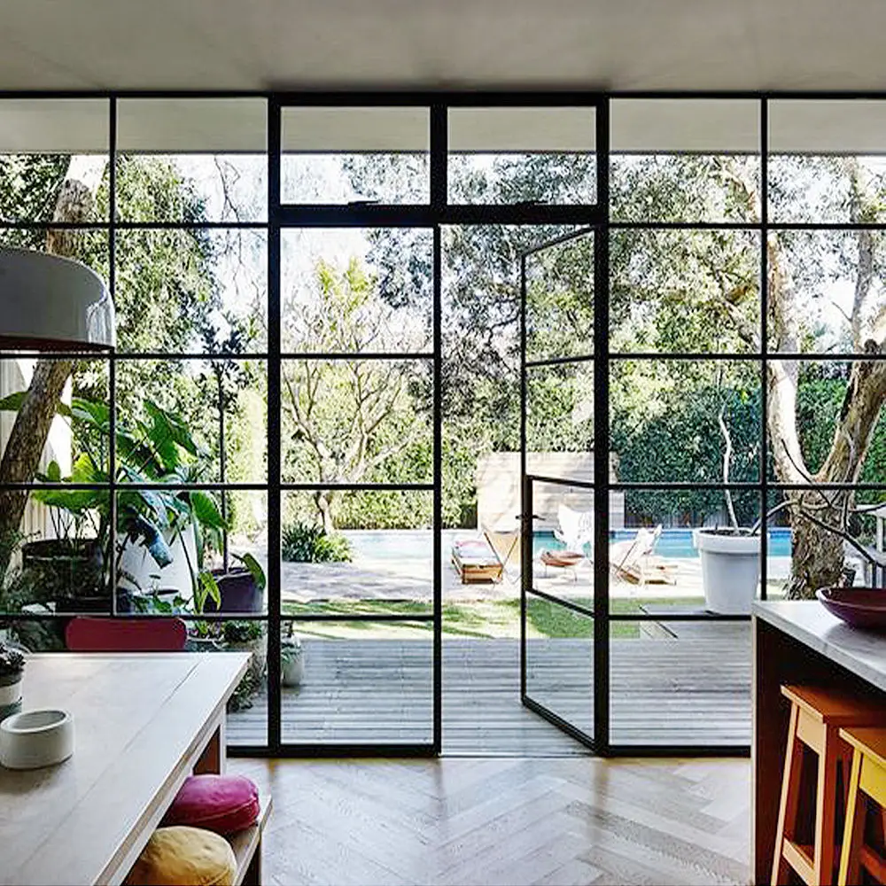 

Windproof Rainproof French Entrance Door Anti Break Glass French Style Safety Hinged Door Large Size Double Opening Viewing Gate