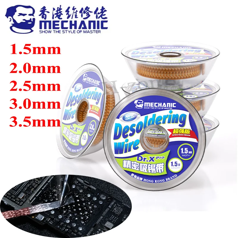 

MECHANIC Dr.X Pro Precision Desoldering Wick PCB Tin Cleaning Wire for Mobile Phone Motherboard BGA Welding Clean Removal Tools