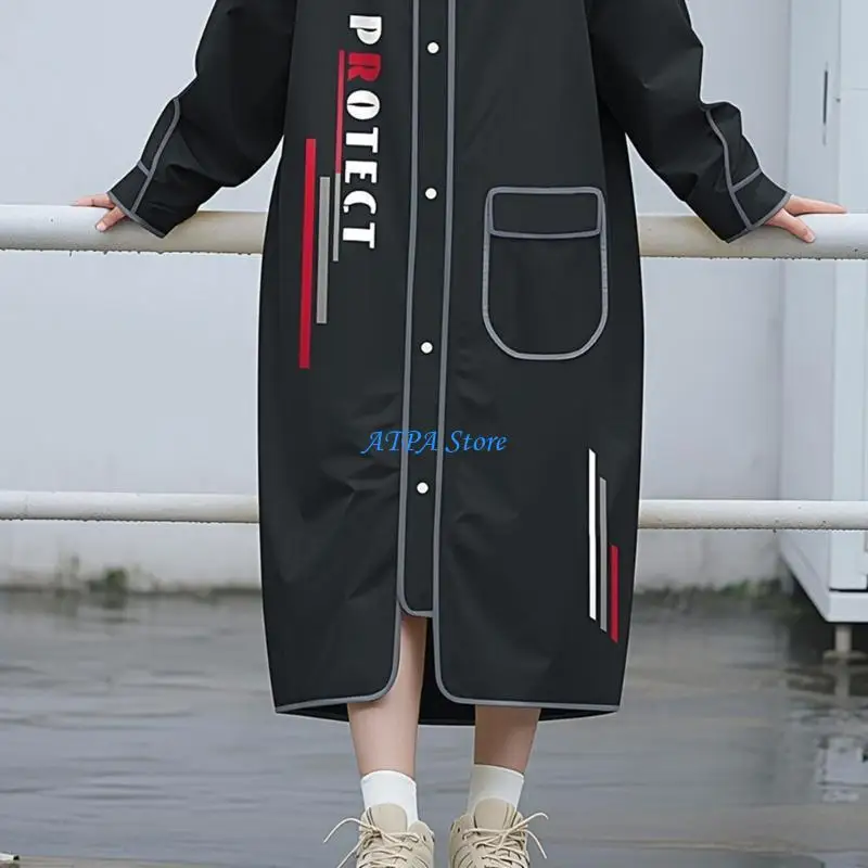 

U13C утолщенный мотоциклетный плащ, водонепроницаемый материал из ЭВА из ПВХ со светоотражающими полосками для ночной езды и