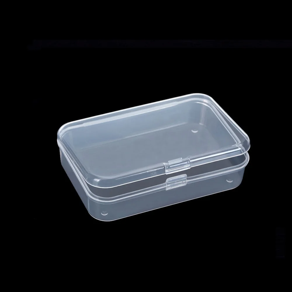 Rectangular Clear Small Plastic Containers Mini Transparent Plastic Jewelry Case Container