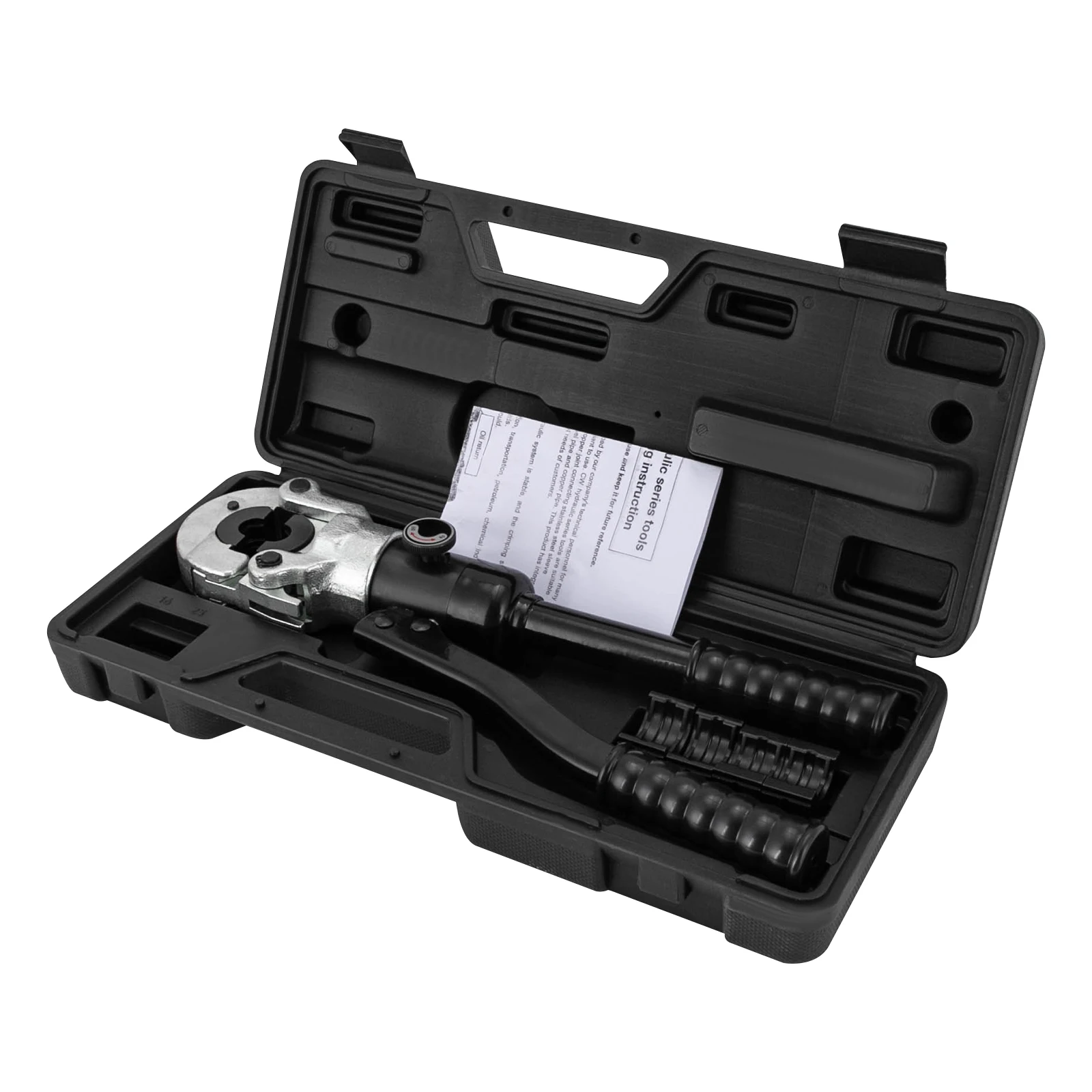 Hydraulic Crimper Tool 80 100KN 360 Rotating Head with 3 Dies VAU15 VAU20 VAU25 for Copper Pipe Auto Repair HVAC Electrical Work