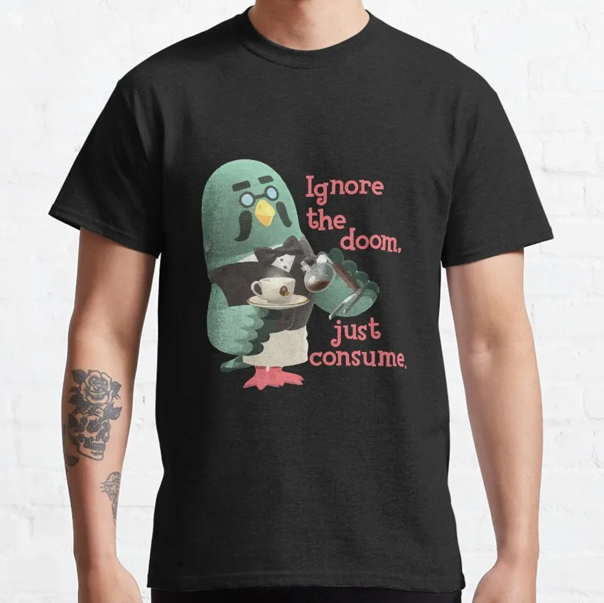 Brewster Deals with Existential Dread Funny animal crossing cozy gaming 100% cotton printed plus size t shirt for men clothing