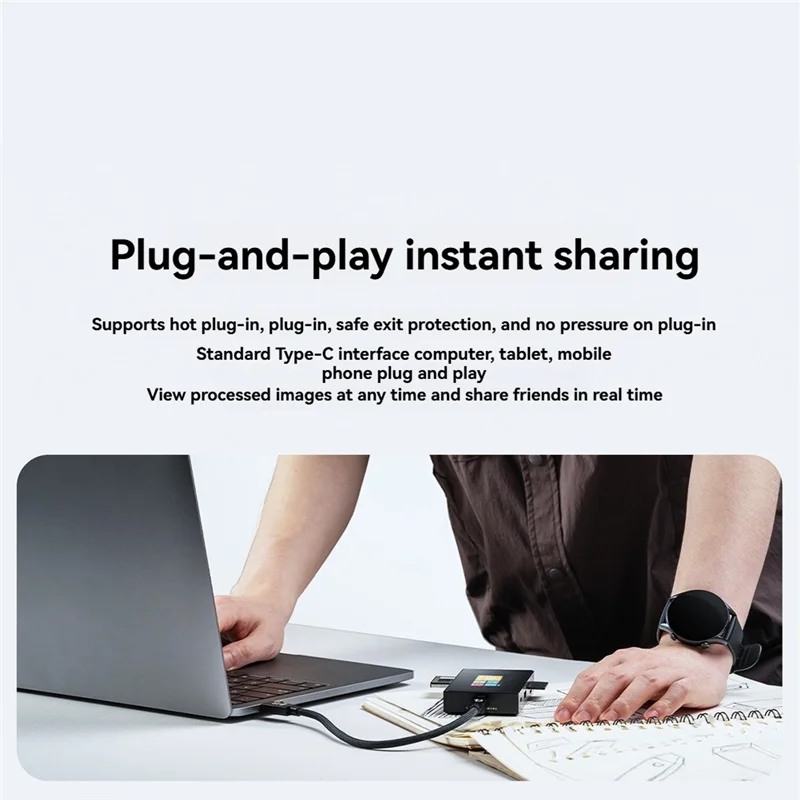 REPLA-8-In-One Smart Hub With Touch Screen Cfexpress Type A/Type B 4K 120Hz Display 10Gbps 100W PD For Camera/Phones