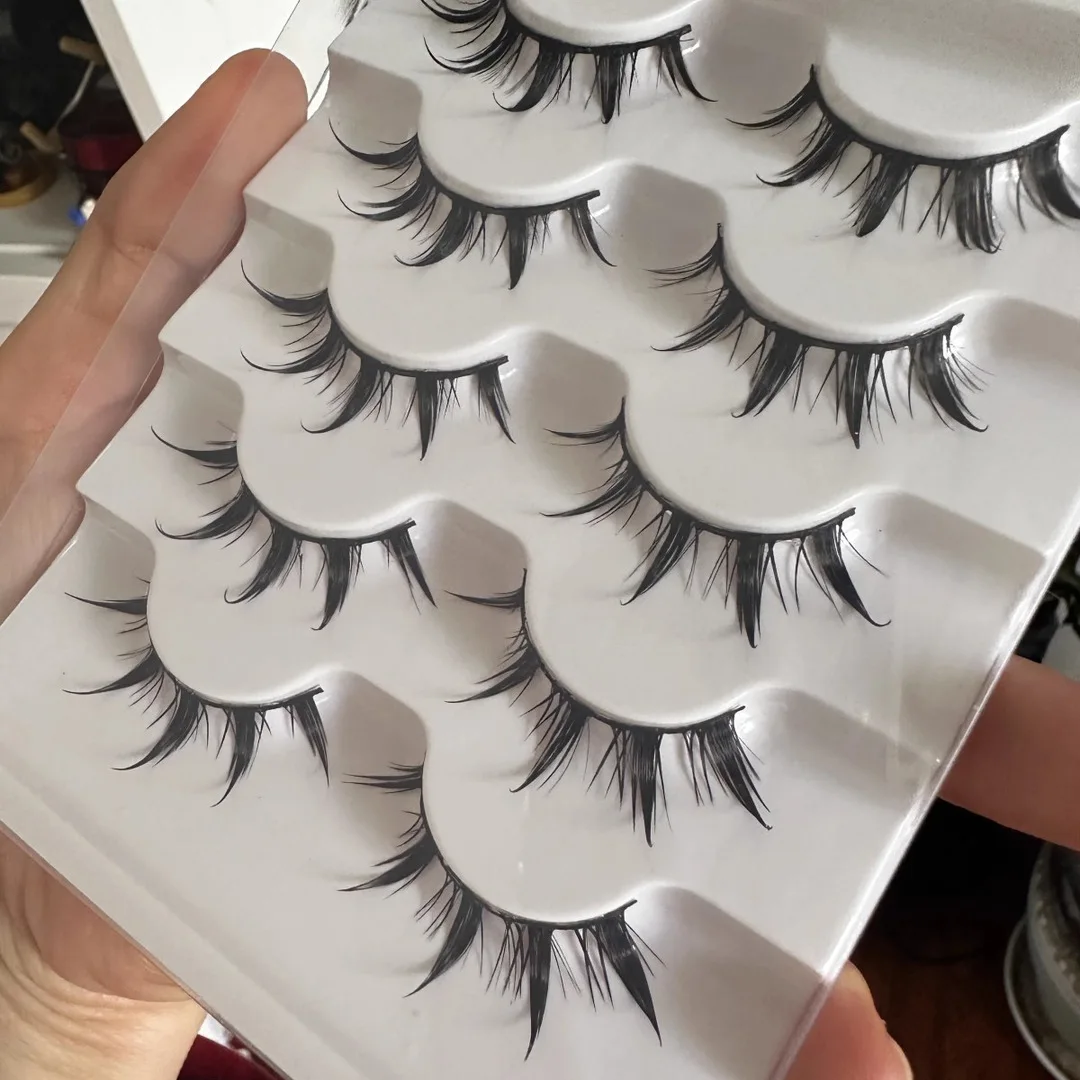 Manga Lashes 5 pairs Eyelashes 3D Natural False Lashes Cosplay Cross Black Eye Eyelash Extension Makeup Tools