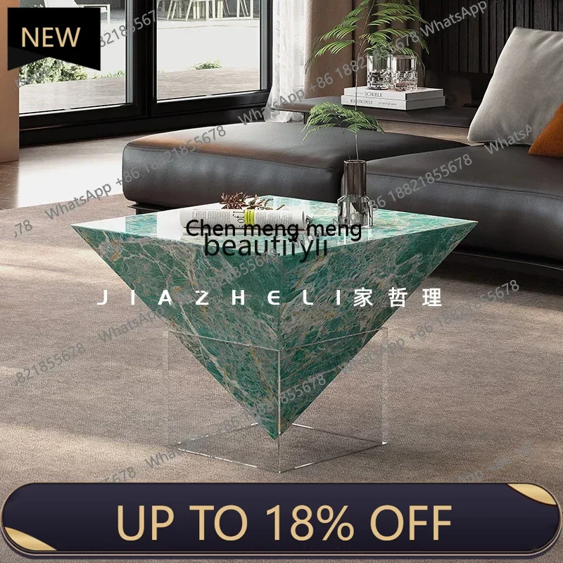 

P178 Art coffee table high-end living room high-end designer luxury stone acrylic creative suspended coffee table