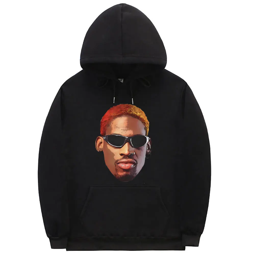 

The Worm Dennis Rodman Big Face Print Hoodie Men Women Fashion Hip Hop Pullover Tracksuit Male Oversized Basketball Boys Hoodies