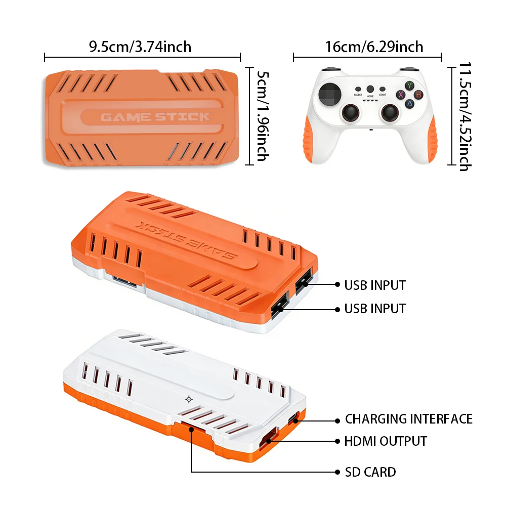 2026 New 128G X10 PRO GameStick 4K Video Game Console 3D Games Built-In 50K Games 40+ Emulators Retro Games Dual 2.4G Controller view 5