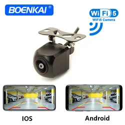 BOENKAI WIFI 5G Wireless Vehicle Backup Reversing Camera Support Android Screen And IOS Device display Car Rear View Kamera