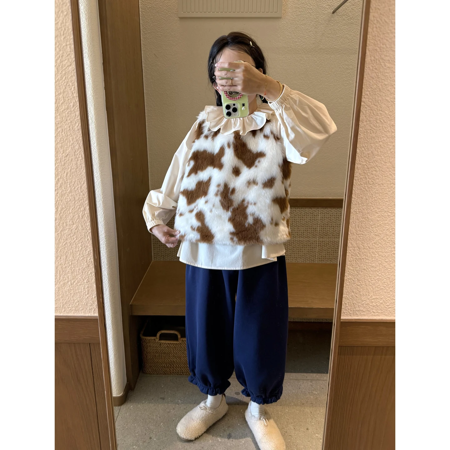 

Warm Thiened Winter Vest Monkey Home Original Design Cute Cow Pattern ort Sle Zipper Ba Warm Polyester Fiber Vest