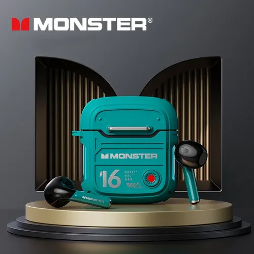 Monster XKT16 무선 이어폰, 블루투스 5.3 게임용 헤드셋, 하이파이 사운드, HD 통화 음악 이어버드, 터치 컨트롤 헤드폰, 듀얼 모드 