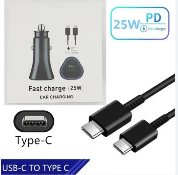 25W Car Charger Type C PD Car Adapter For Samsung S22/S21/S23 Note20/10 For Huawei Xiaomi Phone 25W Car Super Quick charger