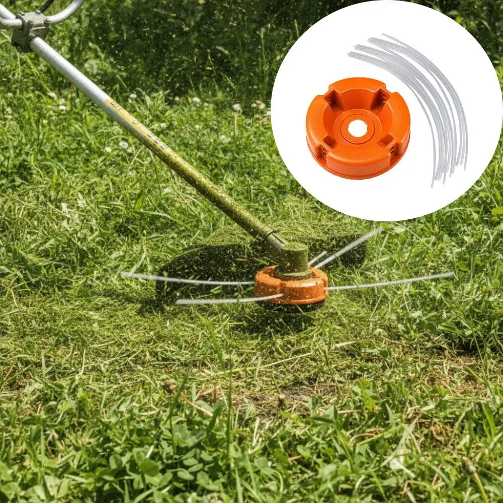 Nylon Steel Line Universal Lawn Mower Head Wire Rope Through Hole Efficient Grass Trimming Trimmer Replacement Head