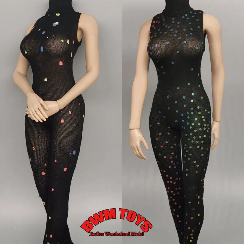 

В наличии: Женский солдатский комбинезон с высоким воротником, без рукавов, облегающий, с принтом, в масштабе 1/6, для 12-дюймовой фигурки TBL PHICEN.