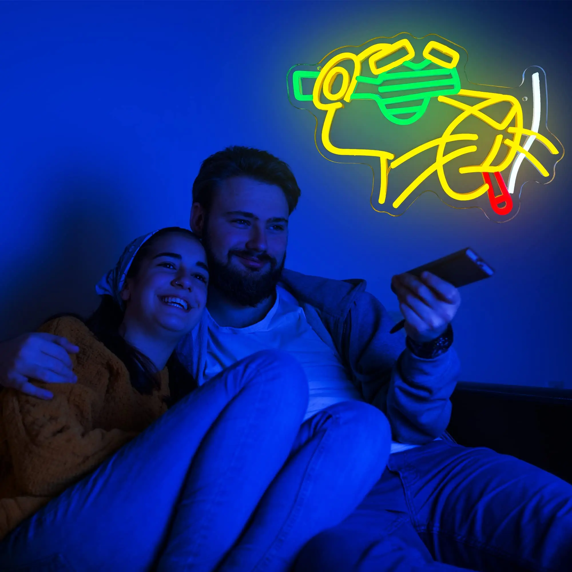 Insegne al neon a LED anime fantastiche, insegna al neon dorata, decorazione da parete, sala giochi luminosa, camera da letto personalizzata, matrimonio, compleanno, festa di Natale