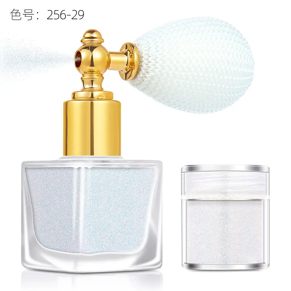 Wholesale Glitter Highlighter Spray 17 Colors Vegan Custom Logo Highlight Powder Spray for Nail Face Body Hair