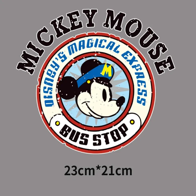 Disney Mickey Mouse żelazko na plastry Hot Transfers odzież z nadrukiem kreskówki Patch koszulka DIY szycie ubrań torba Decration naklejki prezenty