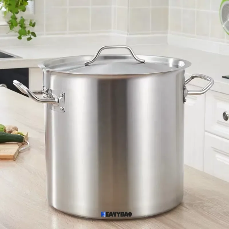 Heavy Duty Stainless Steel Camping Pot with Composite Bottom Durable Cooking Barrel for Outdoor Treasure Merchant Use Durable